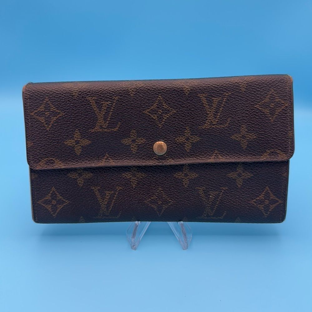 Louis Vuitton-Brown Monogram Portefeuille International Long Wallet